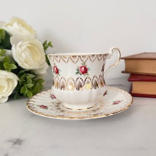 Taza y plato porcelana inglesa Rosina