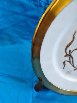 Prato Decorativo Bodas de Ouro Pintado à Mão