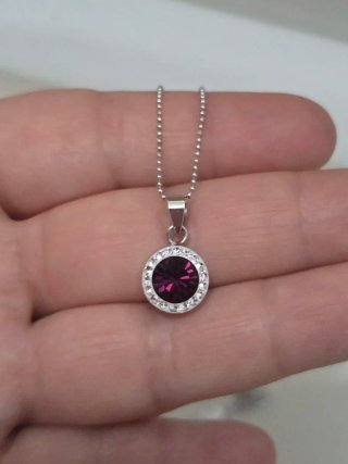Collar Plata 925 con Circonita Morada