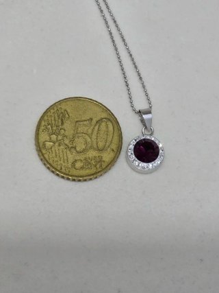 Collar Plata 925 con Circonita Morada