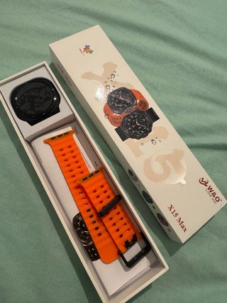 Smartwatch W&O X15 Max Negro Correa Naranja