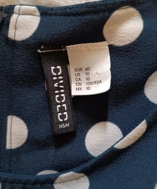 Vestido H&M lunares azul y blanco Talla L
