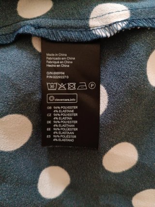 Vestido H&M lunares azul y blanco Talla L