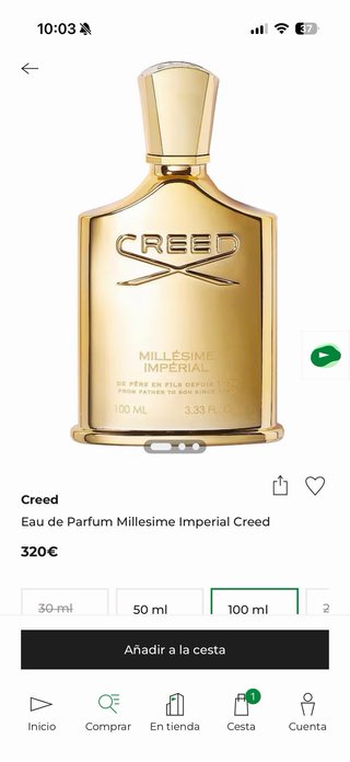 Creed Millésime Impérial Perfume Dorado