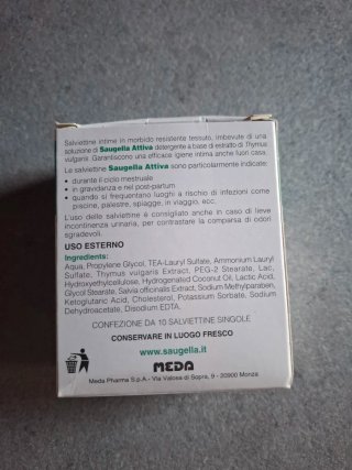 Set 2 pezzi Saugella Attiva Verde gel e salviette