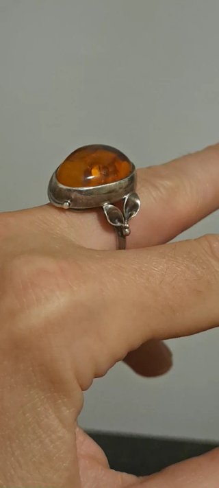 Anello Argento 925 con Ambra