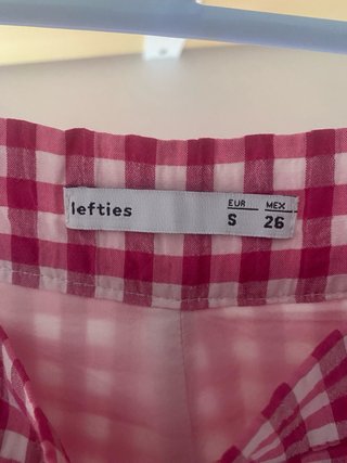 Falda-pantalon Lefties cuadros vichy rosa