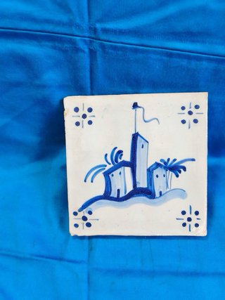 Azulejo réplica pintado à mão
