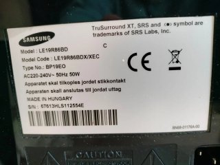 Televisión Samsung 19 pulgadas Negra