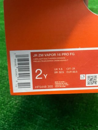 Nike Zoom Vapor 16 Pro FG Verde Naranja talla 33,5