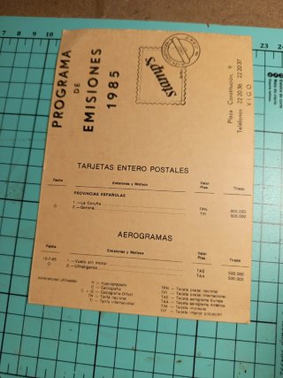 Programa Emisiones Sellos 1985