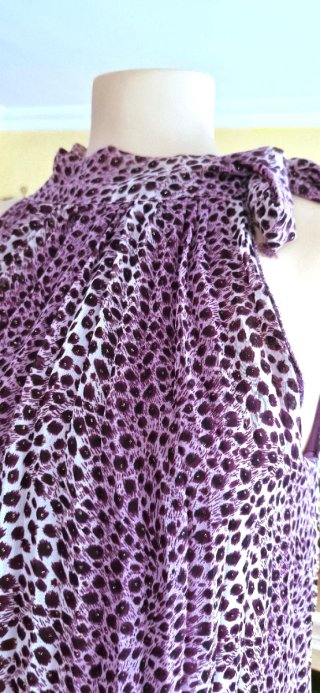 Vestido plisado animal print talla única
