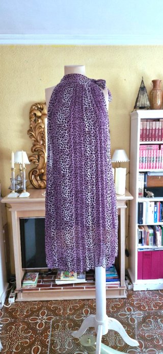Vestido plisado animal print talla única