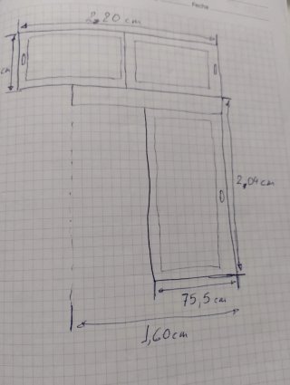 Conjunto puerta armario, puertas maletero aluminio