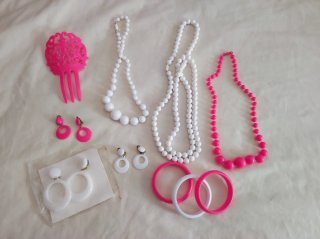 Collar Gitana Rosa y Blanco