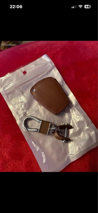 Funda Llave Mercedes Cuero Marrón + Llavero
