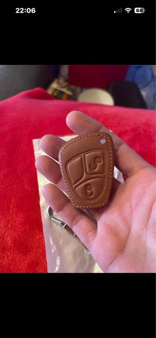 Funda Llave Mercedes Cuero Marrón + Llavero