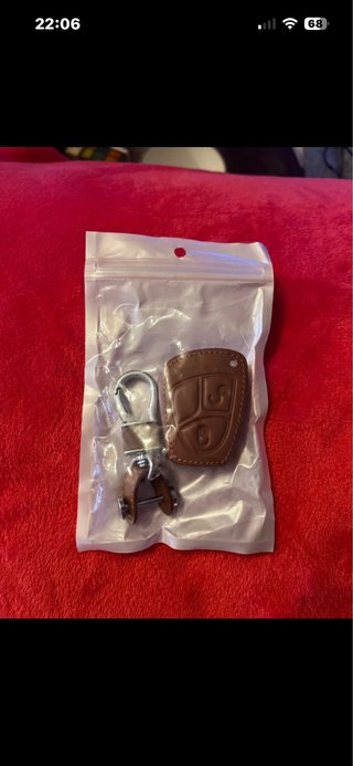Funda Llave Mercedes Cuero Marrón + Llavero