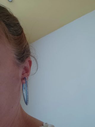 Orecchini cerchio plastica e strass