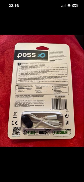 Batería Externa Poss 2500 mAh