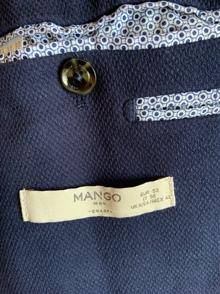 Blazer Mango Azul Marino con Coderas