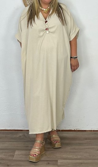 Vestido Naranja Piedras Talla Única