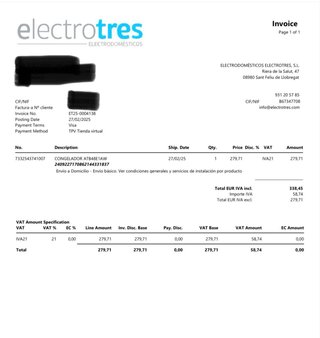 Congelatore verticale AEG ATB48E1AW 85L