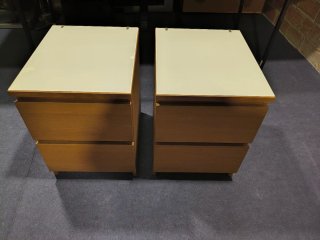 Mesitas de noche madera y cristal