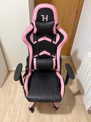 Silla Gaming Titán Negra y Rosa