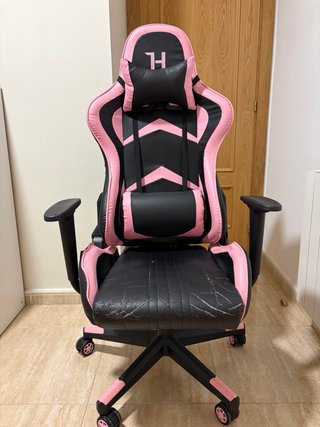 Silla Gaming Titán Negra y Rosa