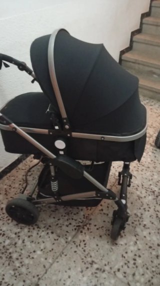 Carrito de bebé 3 en 1 (negro)
