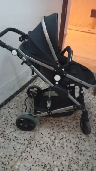 Carrito de bebé 3 en 1 (negro)