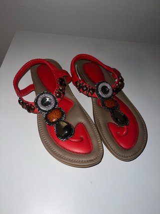 Sandalias Planas Mujer WINZYU Diamante Imitación