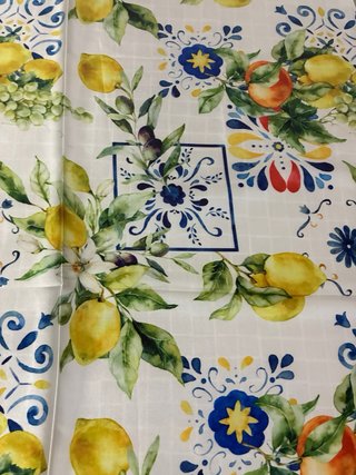 Foulard con stampa limoni e fiori