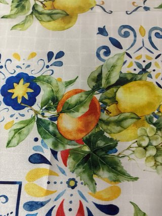 Foulard con stampa limoni e fiori