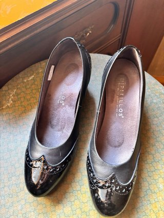 Mocasin cuña negro Pitillos talla 39