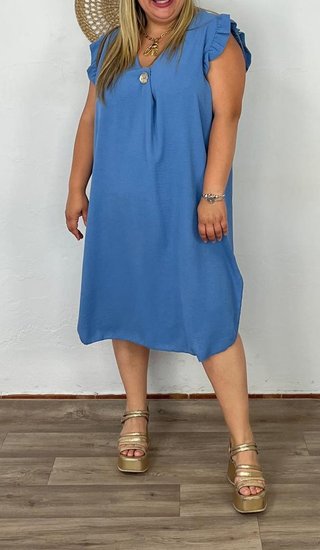 Vestido buganvilla y azul talla única