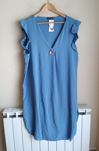 Vestido buganvilla y azul talla única