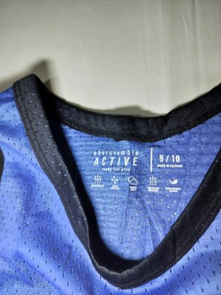 Camiseta Abercrombie Y2K Retro Malla Azul