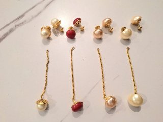 Pendientes largos baño en oro