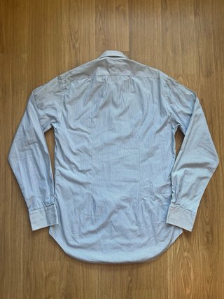 Camisa Zara Man Rayas Azul Claro Talla 38