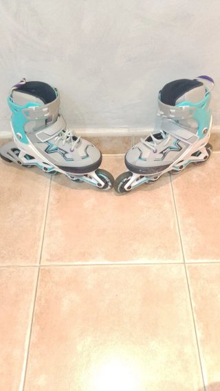 Patines en línea Oxelo grises y turquesa