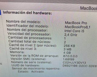 MacBook Pro 13 2011 Plata