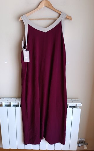 Vestido granate y beige talla única