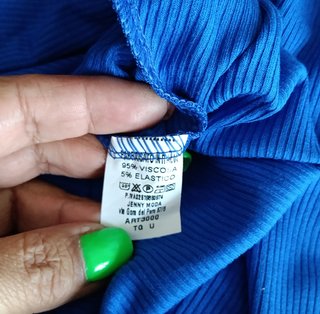Vestido azulón canalé talla única
