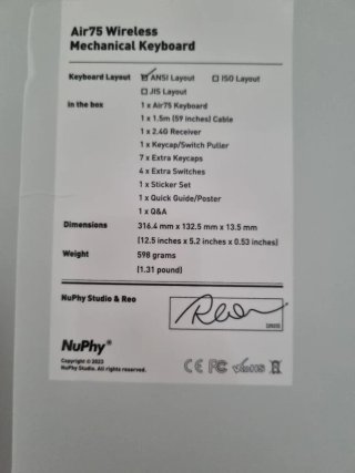 Nuphy Air75 Tastiera Meccanica Wireless Low Profil