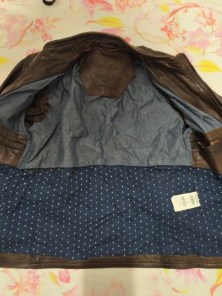 Cazadora de cuero Salsa Jeans marrón