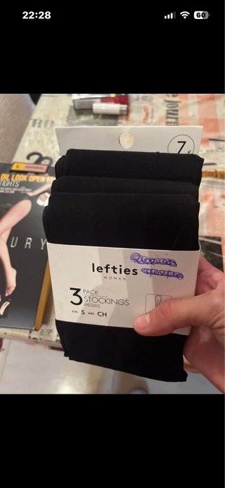 Pack 3 Medias Negras Lefties Talla S