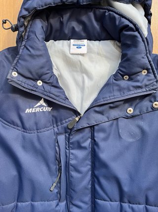 Abrigo Mercury Talla L Azul Plumas