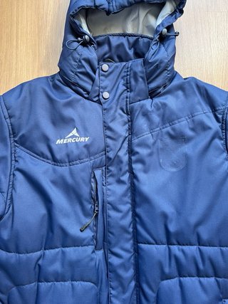Abrigo Mercury Talla L Azul Plumas